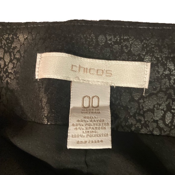 Black Faux Snakeskin Leather Pencil Skirt By Chico’s - Size 00 - Picture 4 of 7
